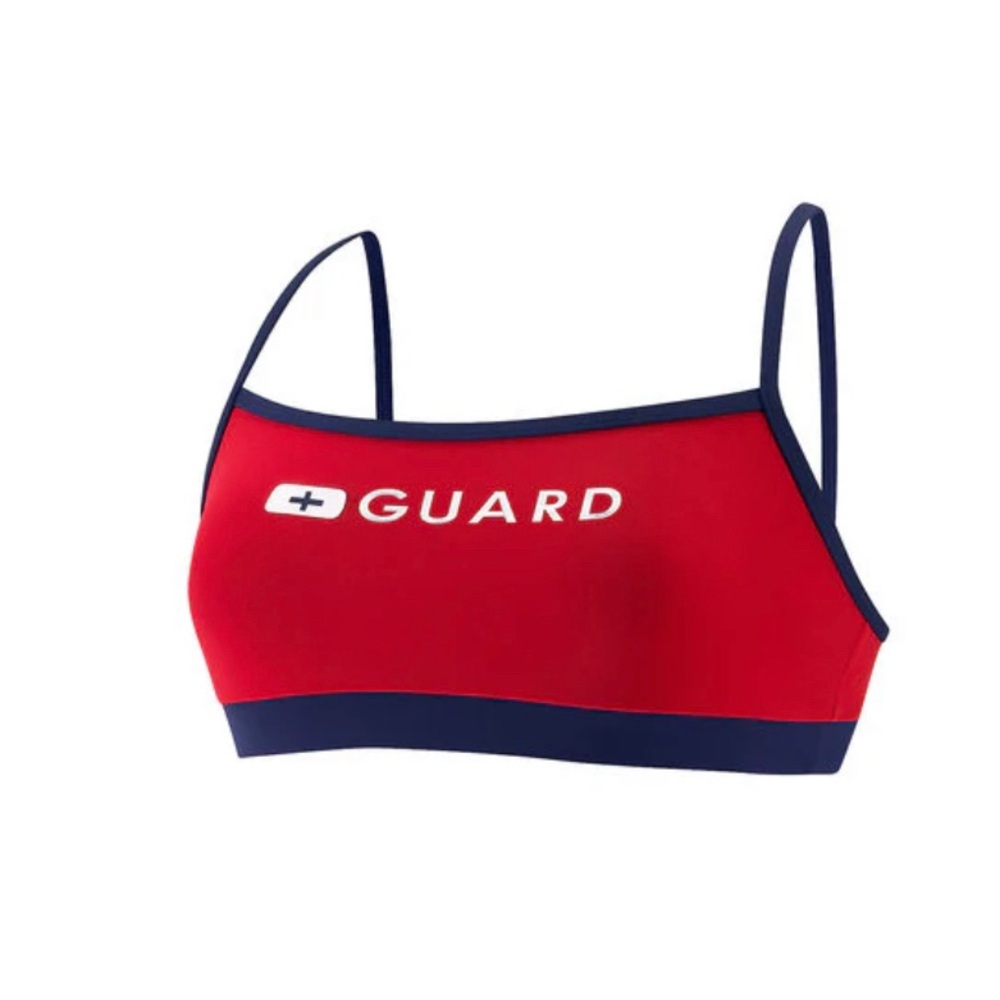 SPEEDO Red and Blue Lifeguard Bikini Top